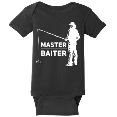 Funny Saying Master Baiter Fishing Fishermen Baby Bodysuit