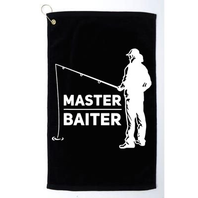 Funny Saying Master Baiter Fishing Fishermen Golf Towel