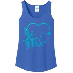 Floral Stethoscope Medical Instruts Health Workers Gift Ladies Essential Tank