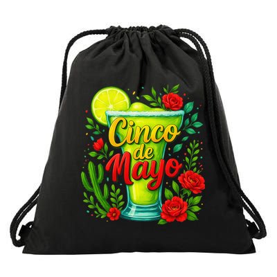 Feelin Salty Margarita Cinco De Mayo Vibes For Mexican Drawstring Bag