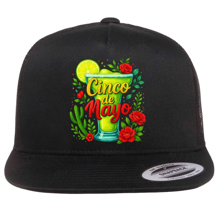 Feelin Salty Margarita Cinco De Mayo Vibes For Mexican Flat Bill Trucker Hat