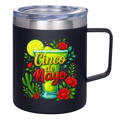 Feelin Salty Margarita Cinco De Mayo Vibes For Mexican 12oz Stainless Steel Coffee Mug