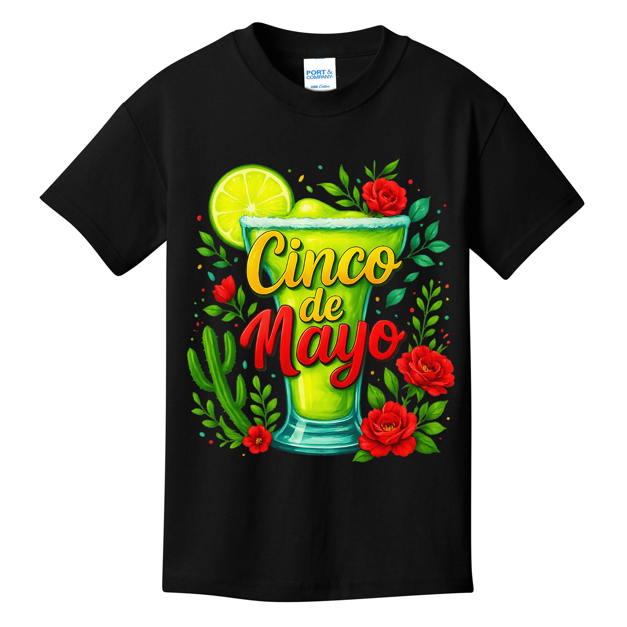 Feelin Salty Margarita Cinco De Mayo Vibes For Mexican Kids T-Shirt
