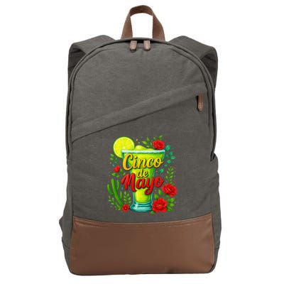 Feelin Salty Margarita Cinco De Mayo Vibes For Mexican Cotton Canvas Backpack