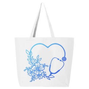 Floral Stethoscope Medical Instruts Health Workers Gift 25L Jumbo Tote