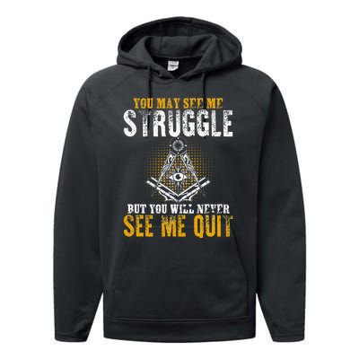 Freemason Sayings Masonry Freemasonry Masonic Freemason Performance Fleece Hoodie