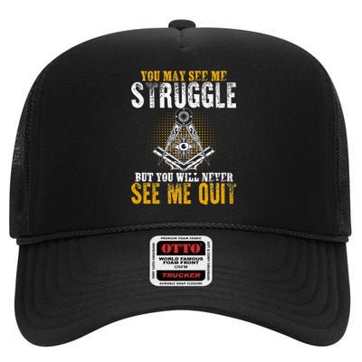 Freemason Sayings Masonry Freemasonry Masonic Freemason High Crown Mesh Back Trucker Hat