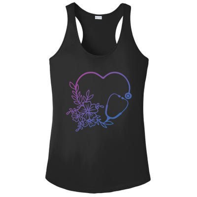 Floral Stethoscope Medical Instruts Health Workers Gift Ladies PosiCharge Competitor Racerback Tank