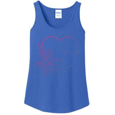 Floral Stethoscope Medical Instruts Health Workers Gift Ladies Essential Tank