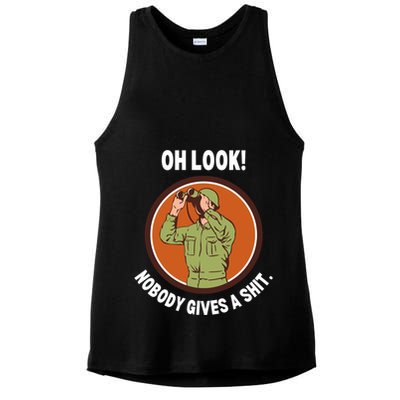 Funny Sarcastic Men Says Oh Look Nobody Gives A Shit Funny Novelty Sayings Ladies PosiCharge Tri-Blend Wicking Tank