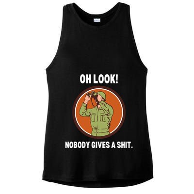 Funny Sarcastic Men Says Oh Look Nobody Gives A Shit Funny Novelty Sayings Ladies PosiCharge Tri-Blend Wicking Tank