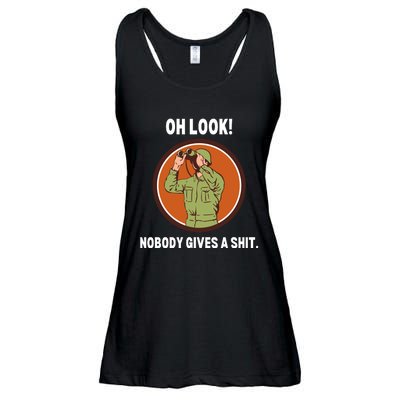 Funny Sarcastic Men Says Oh Look Nobody Gives A Shit Funny Novelty Sayings Ladies Essential Flowy Tank