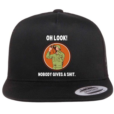 Funny Sarcastic Men Says Oh Look Nobody Gives A Shit Funny Novelty Sayings Flat Bill Trucker Hat