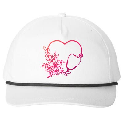 Floral Stethoscope Medical Instruts Health Workers Gift Snapback Five-Panel Rope Hat