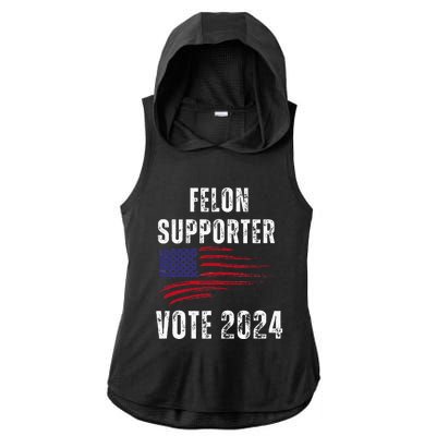 Felon Supporter Meme Voting Humor Make Your Vote Count Ladies PosiCharge Tri-Blend Wicking Draft Hoodie Tank