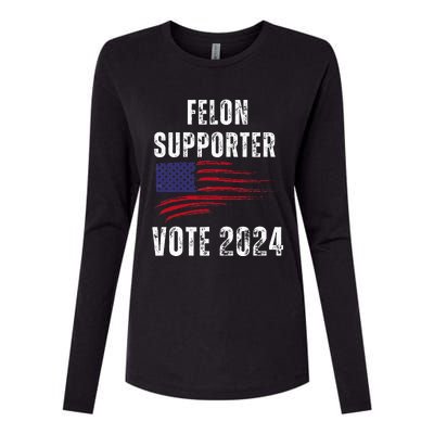 Felon Supporter Meme Voting Humor Make Your Vote Count Womens Cotton Relaxed Long Sleeve T-Shirt