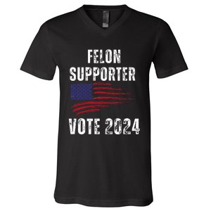 Felon Supporter Meme Voting Humor Make Your Vote Count V-Neck T-Shirt