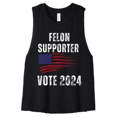 Felon Supporter Meme Voting Humor Make Your Vote Count Women's Racerback Cropped Tank