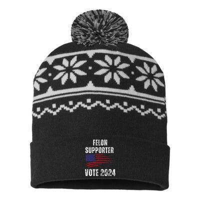 Felon Supporter Meme Voting Humor Make Your Vote Count USA-Made Snowflake Beanie