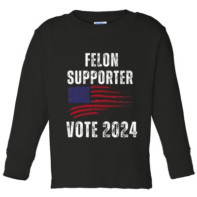 Felon Supporter Meme Voting Humor Make Your Vote Count Toddler Long Sleeve Shirt