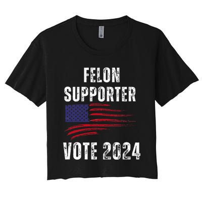 Felon Supporter Meme Voting Humor Make Your Vote Count Women's Crop Top Tee