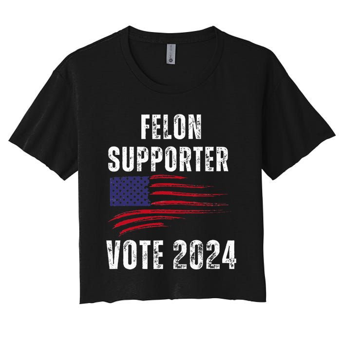 Felon Supporter Meme Voting Humor Make Your Vote Count Women's Crop Top Tee