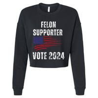 Felon Supporter Meme Voting Humor Make Your Vote Count Cropped Pullover Crew