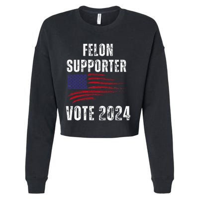 Felon Supporter Meme Voting Humor Make Your Vote Count Cropped Pullover Crew