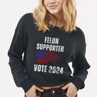 Felon Supporter Meme Voting Humor Make Your Vote Count Cropped Pullover Crew
