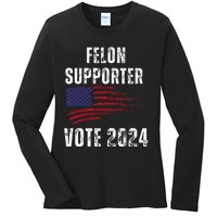 Felon Supporter Meme Voting Humor Make Your Vote Count Ladies Long Sleeve Shirt