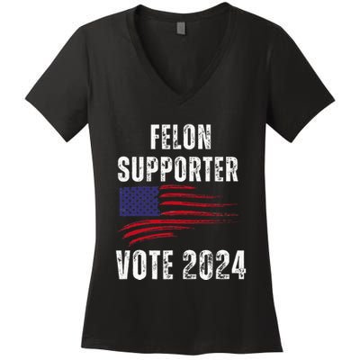Felon Supporter Meme Voting Humor Make Your Vote Count Women's V-Neck T-Shirt