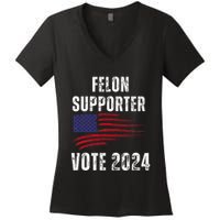 Felon Supporter Meme Voting Humor Make Your Vote Count Women's V-Neck T-Shirt