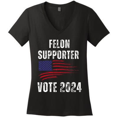 Felon Supporter Meme Voting Humor Make Your Vote Count Women's V-Neck T-Shirt