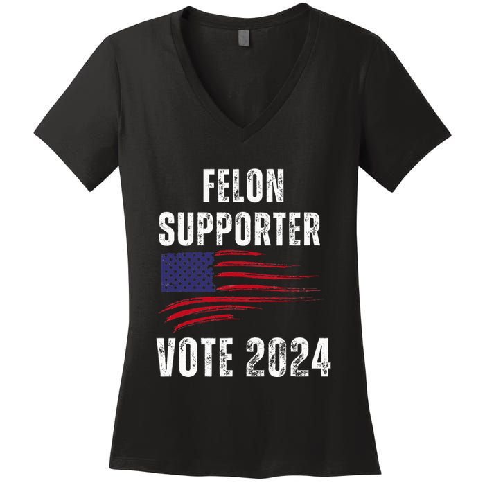 Felon Supporter Meme Voting Humor Make Your Vote Count Women's V-Neck T-Shirt