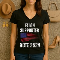 Felon Supporter Meme Voting Humor Make Your Vote Count Women's V-Neck T-Shirt
