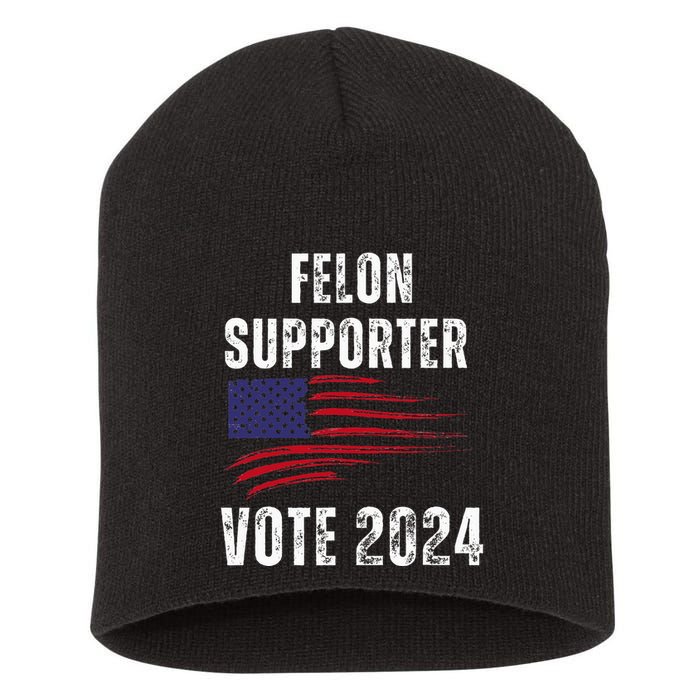 Felon Supporter Meme Voting Humor Make Your Vote Count Short Acrylic Beanie