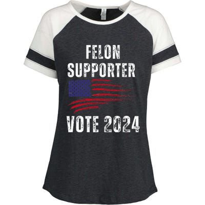 Felon Supporter Meme Voting Humor Make Your Vote Count Enza Ladies Jersey Colorblock Tee