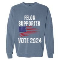 Felon Supporter Meme Voting Humor Make Your Vote Count Garment-Dyed Sweatshirt