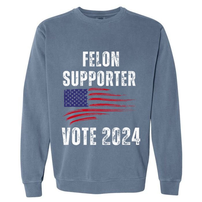 Felon Supporter Meme Voting Humor Make Your Vote Count Garment-Dyed Sweatshirt