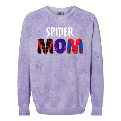 Funny Spider Mom For Birthday Matching Famil Colorblast Crewneck Sweatshirt