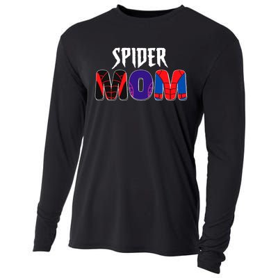 Funny Spider Mom For Birthday Matching Famil Cooling Performance Long Sleeve Crew