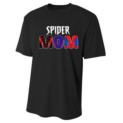 Funny Spider Mom For Birthday Matching Famil Performance Sprint T-Shirt