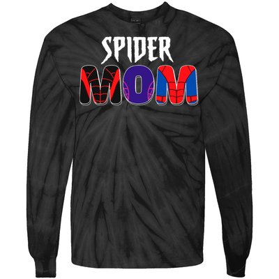 Funny Spider Mom For Birthday Matching Famil Tie-Dye Long Sleeve Shirt