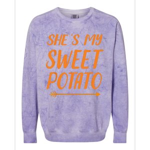 Funny Shes My Sweet Potato For Matching Couple Thanksgiving Colorblast Crewneck Sweatshirt