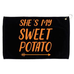 Funny Shes My Sweet Potato For Matching Couple Thanksgiving Grommeted Golf Towel