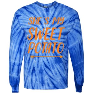 Funny Shes My Sweet Potato For Matching Couple Thanksgiving Tie-Dye Long Sleeve Shirt