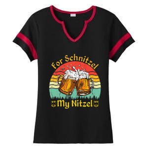 For Schnitzel My Nitzel Funny Oktoberfest Ladies Halftime Notch Neck Tee