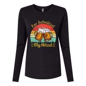 For Schnitzel My Nitzel Funny Oktoberfest Womens Cotton Relaxed Long Sleeve T-Shirt