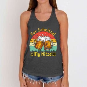 For Schnitzel My Nitzel Funny Oktoberfest Women's Knotted Racerback Tank