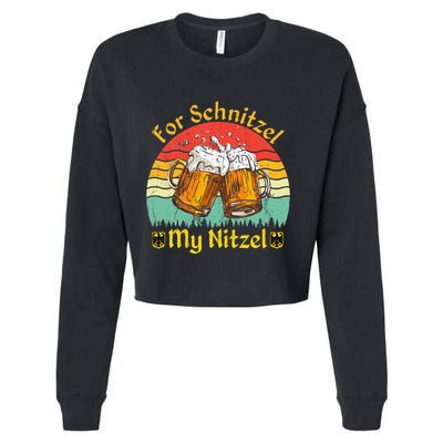 For Schnitzel My Nitzel Funny Oktoberfest Cropped Pullover Crew